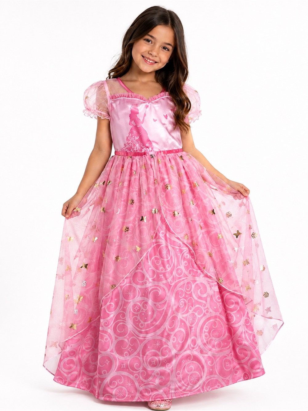 Wicked Paul Tazewell Pink Butterfly Tulle Dress Girls M 8